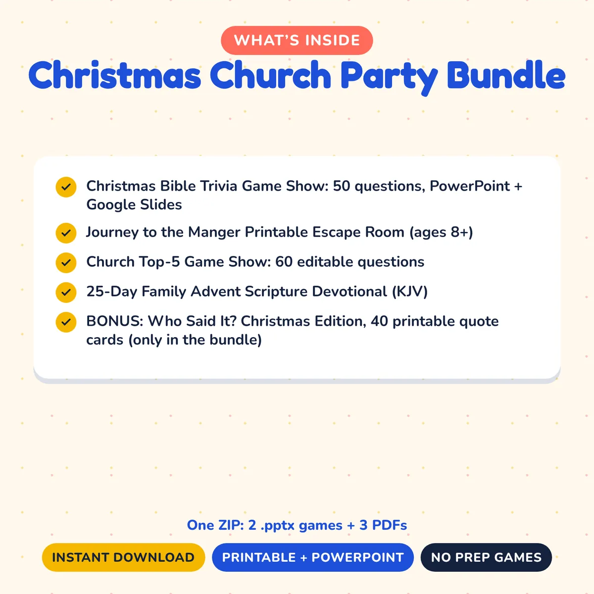 What’s inside the Christmas Church Party Bundle
