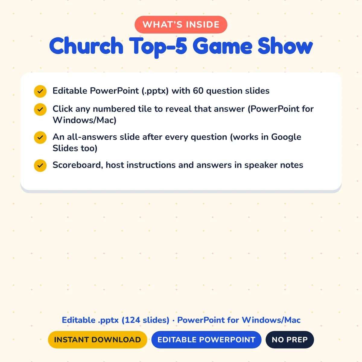 What’s inside the Church Top-5 Game Show